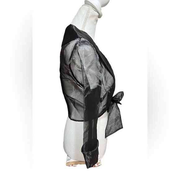 Maeve Sheer Tie-Front Blazer Blouse one size - Picture 3 of 5